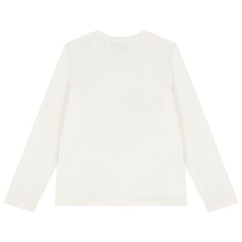 Girls Ivory Long Sleeve Top