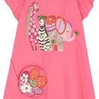 Girls Pink Animals Dress & Bag Set, 1, hi-res