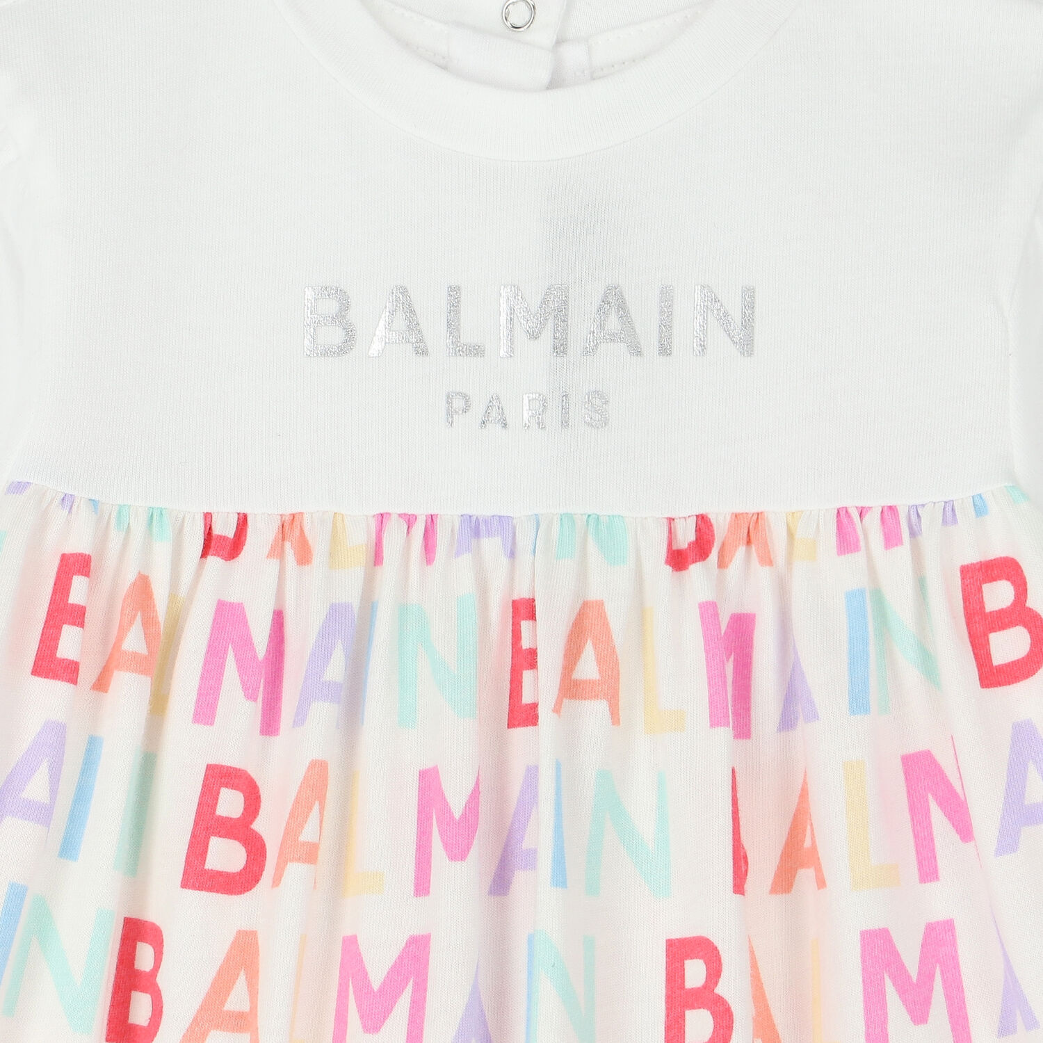 Baby Girls White & Ivory Logo Babygrow Set, 1, hi-res