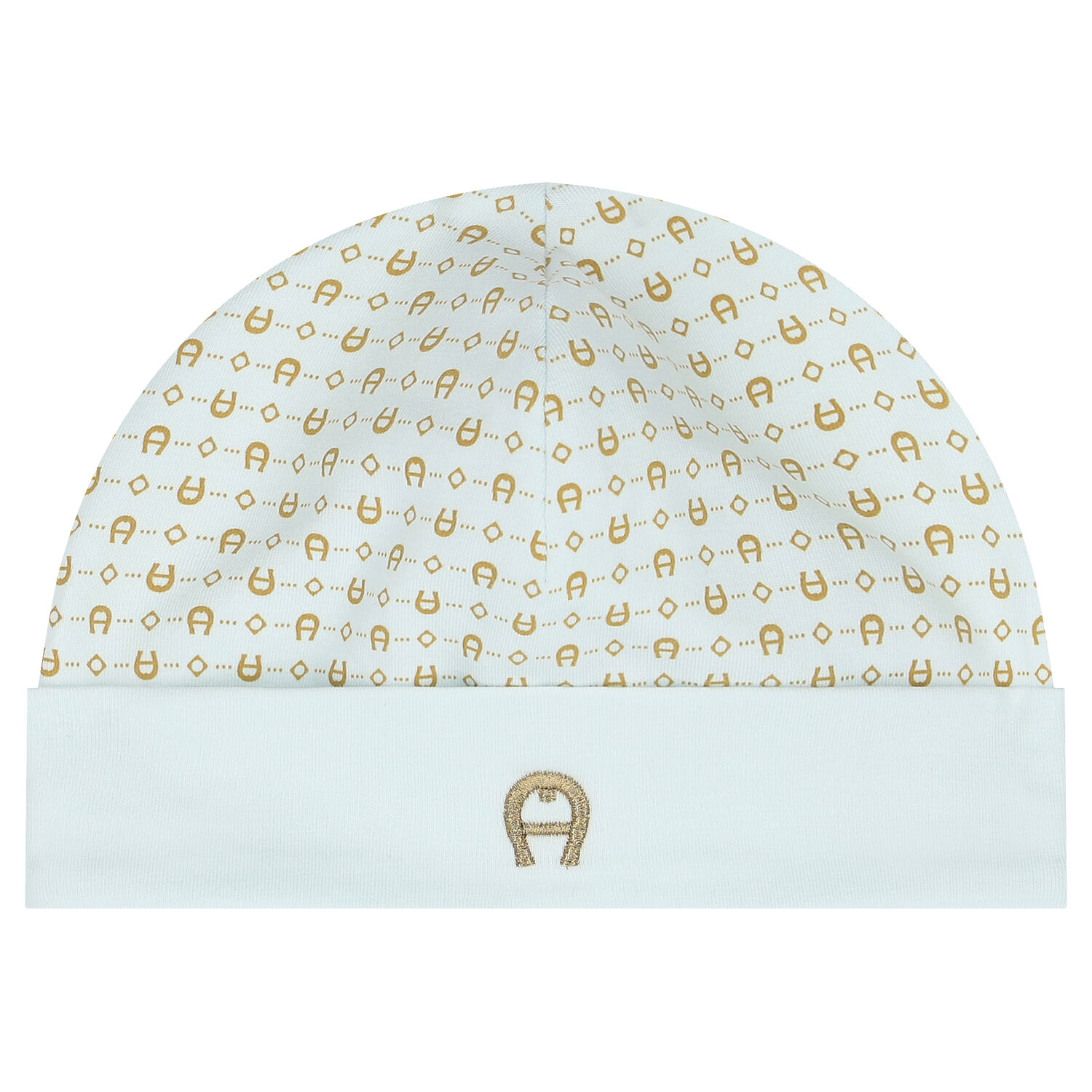 Baby Boys Blue & Gold Pima Cotton Logo Hat, 2, hi-res image number null