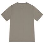 Boys Khaki Grey Logo T-Shirt , 3, hi-res