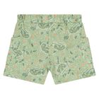 Younger Boys White & Green Shorts & Hat Set, 1, hi-res