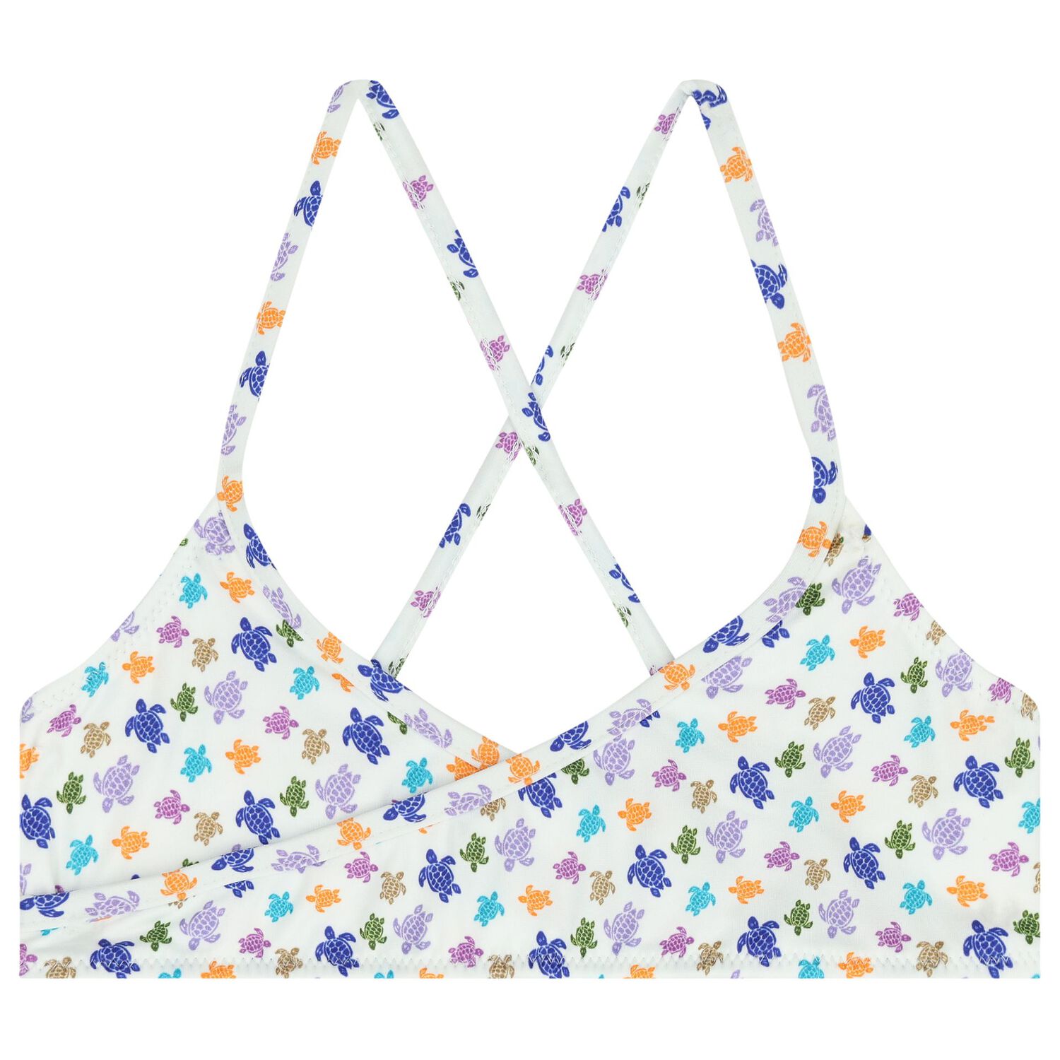 Girls White Turtle Logo Bikini, 1, hi-res