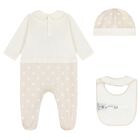 Ivory & Beige Logo Babygrow Gift Set, 1, hi-res