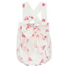 Baby Girls White & Pink Rose Bodysuit, 1, hi-res