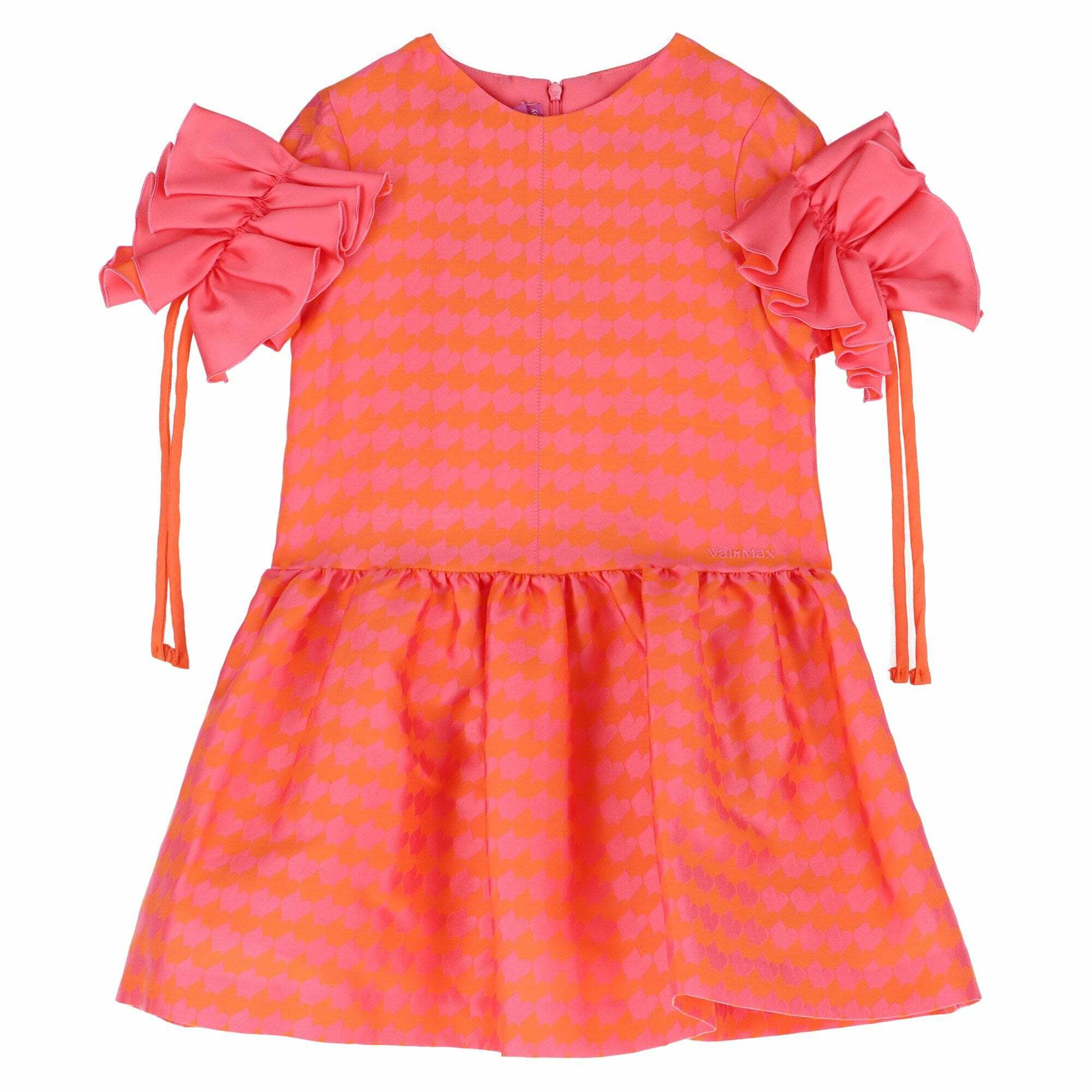 Valmax Girls Orange Pink Printed Dress Junior Couture UK