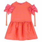 Girls Orange & Pink Printed Dress, 1, hi-res