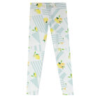 Girls White & Green Lemon Leggings, 1, hi-res