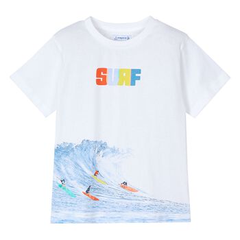 Boys White Surf T-Shirt