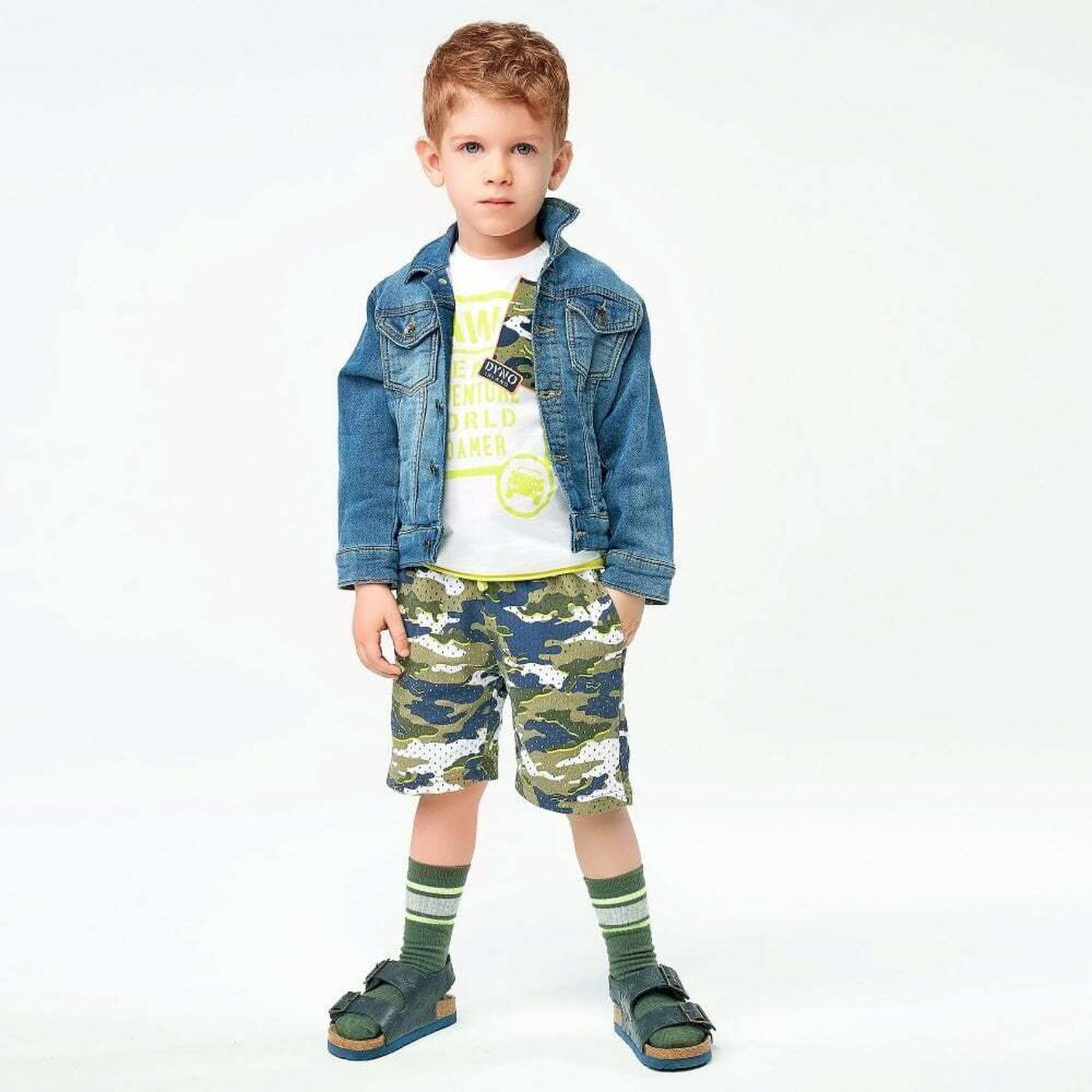 Boys Green & Navy Shorts, 1, hi-res