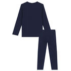 Boys Navy Logo Pyjamas, 1, hi-res