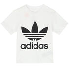 Younger Boys White & Black Logo Shorts Set, 1, hi-res