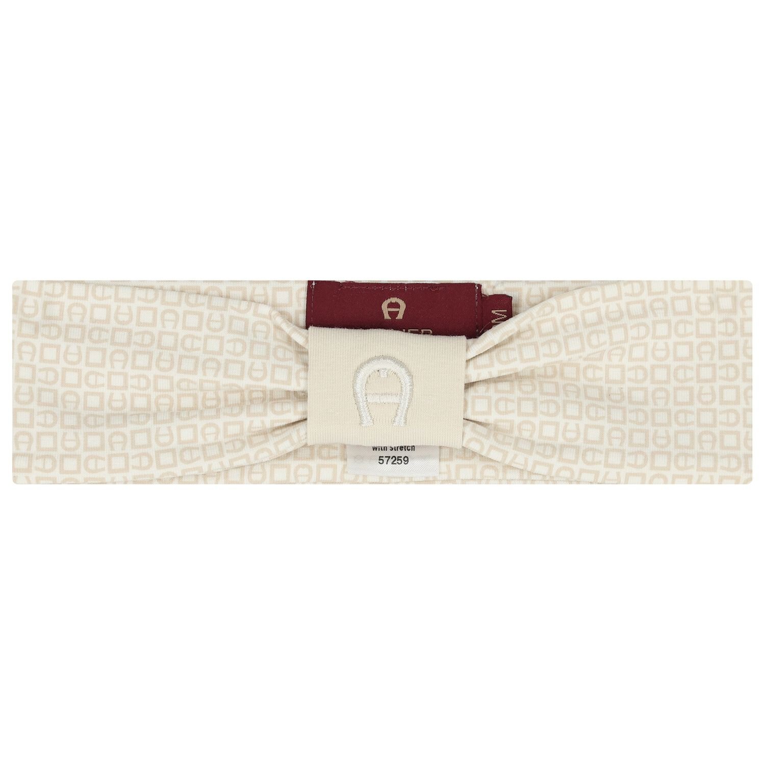 Baby Girls Beige Logo Headband, 1, hi-res