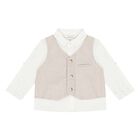 Baby Boys Beige Shorts Set, 2, hi-res