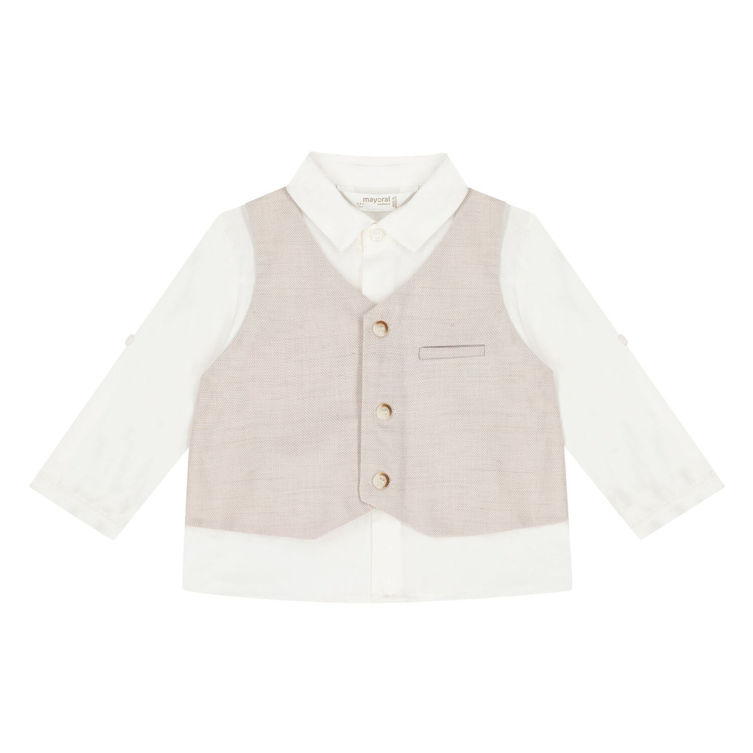 Baby Boys Beige Shorts Set, 2, hi-res image number null