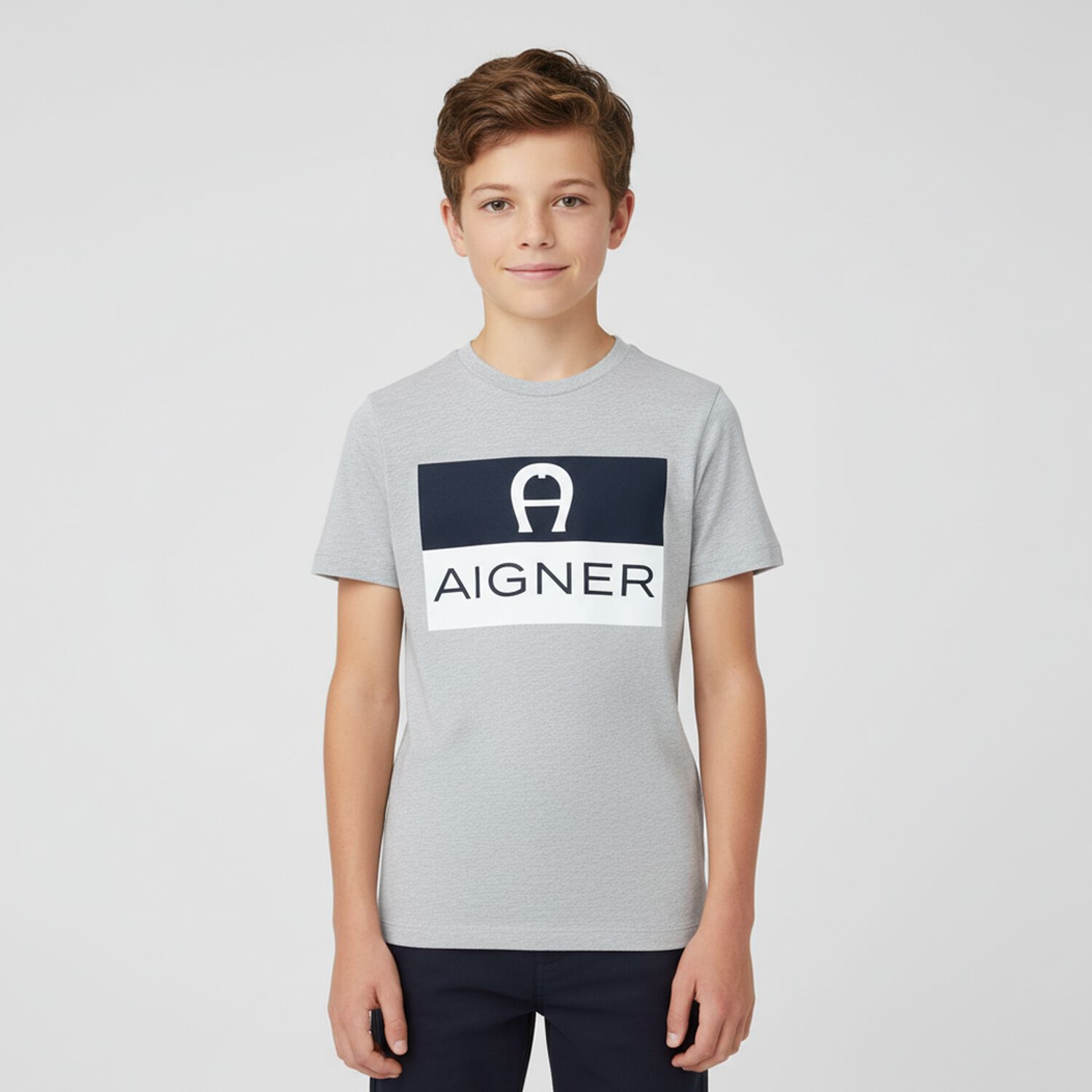 Boys Grey Logo T-shirt, 2, hi-res