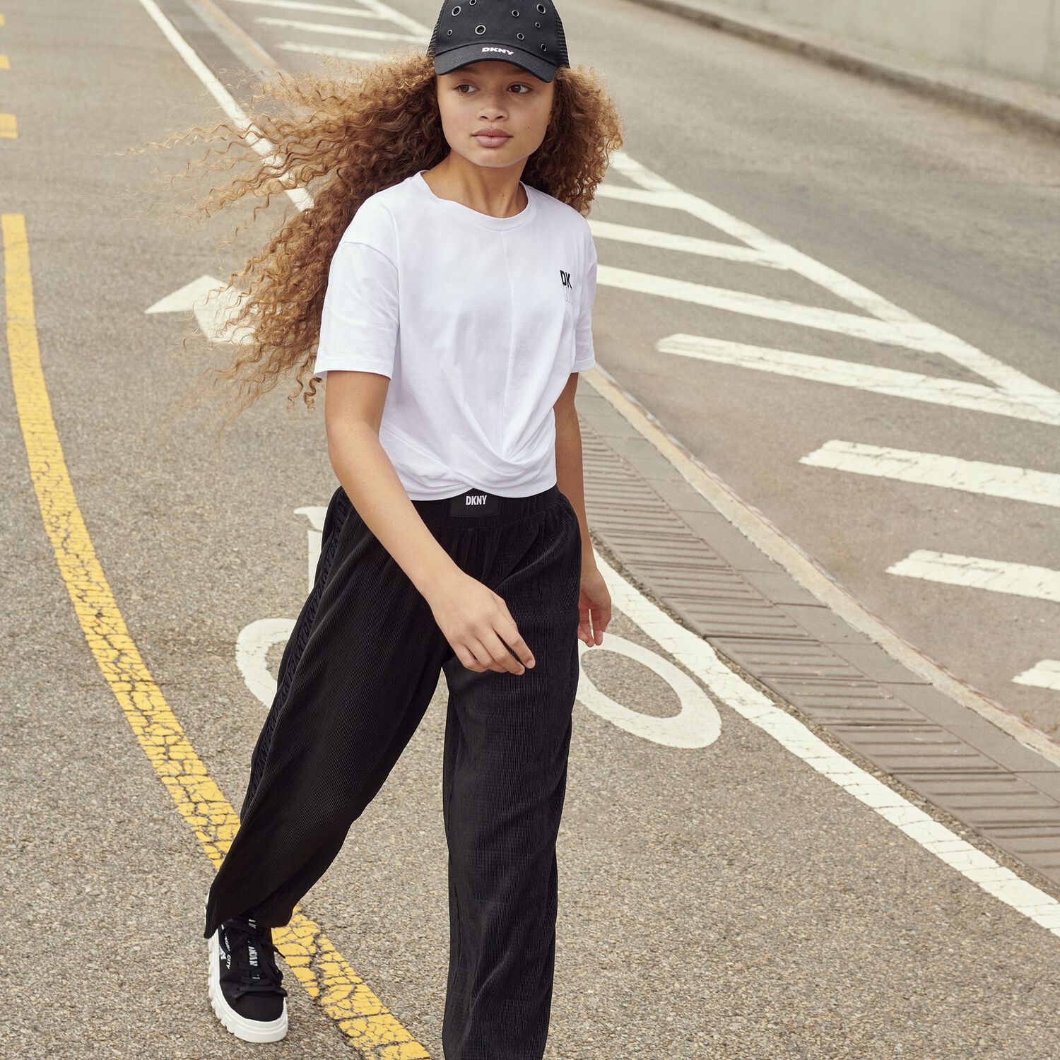 Girls Black Logo Trousers, 1, hi-res image number null