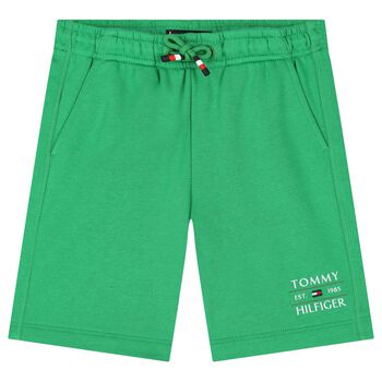 Boys Green Logo Shorts