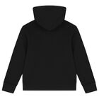 Boys Black Logo Hooded Top, 1, hi-res