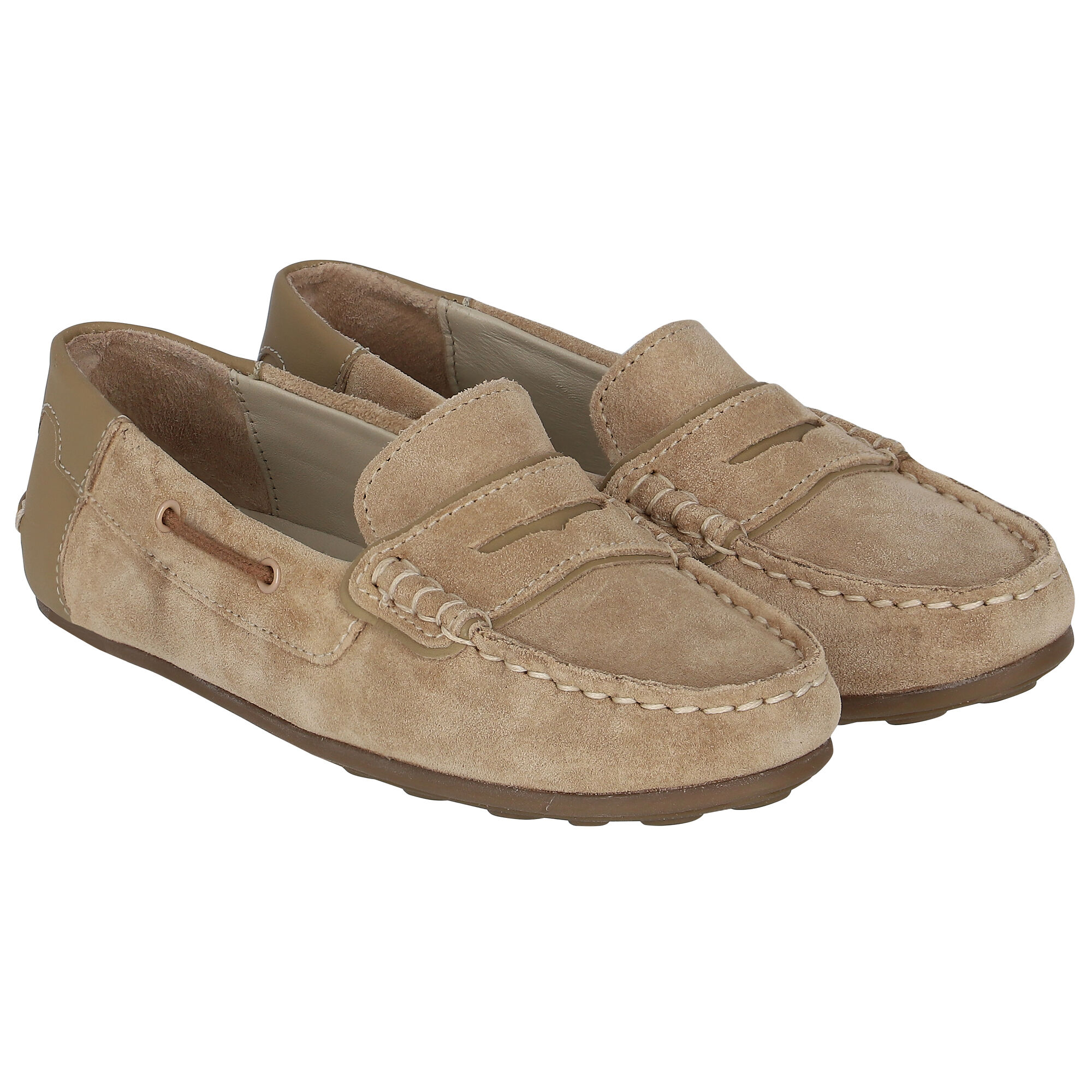 Mayoral Boys Beige Suede Moccasins Junior Couture UK