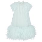Girls Aqua Tulle Dress, 1, hi-res