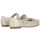 Girls Gold Bow Shoes, 1, hi-res
