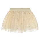 Baby Girls Ivory & Beige Tulle Skirt Set, 2, hi-res