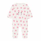 Baby Girls White & Pink Polka Dot Babygrow, 1, hi-res