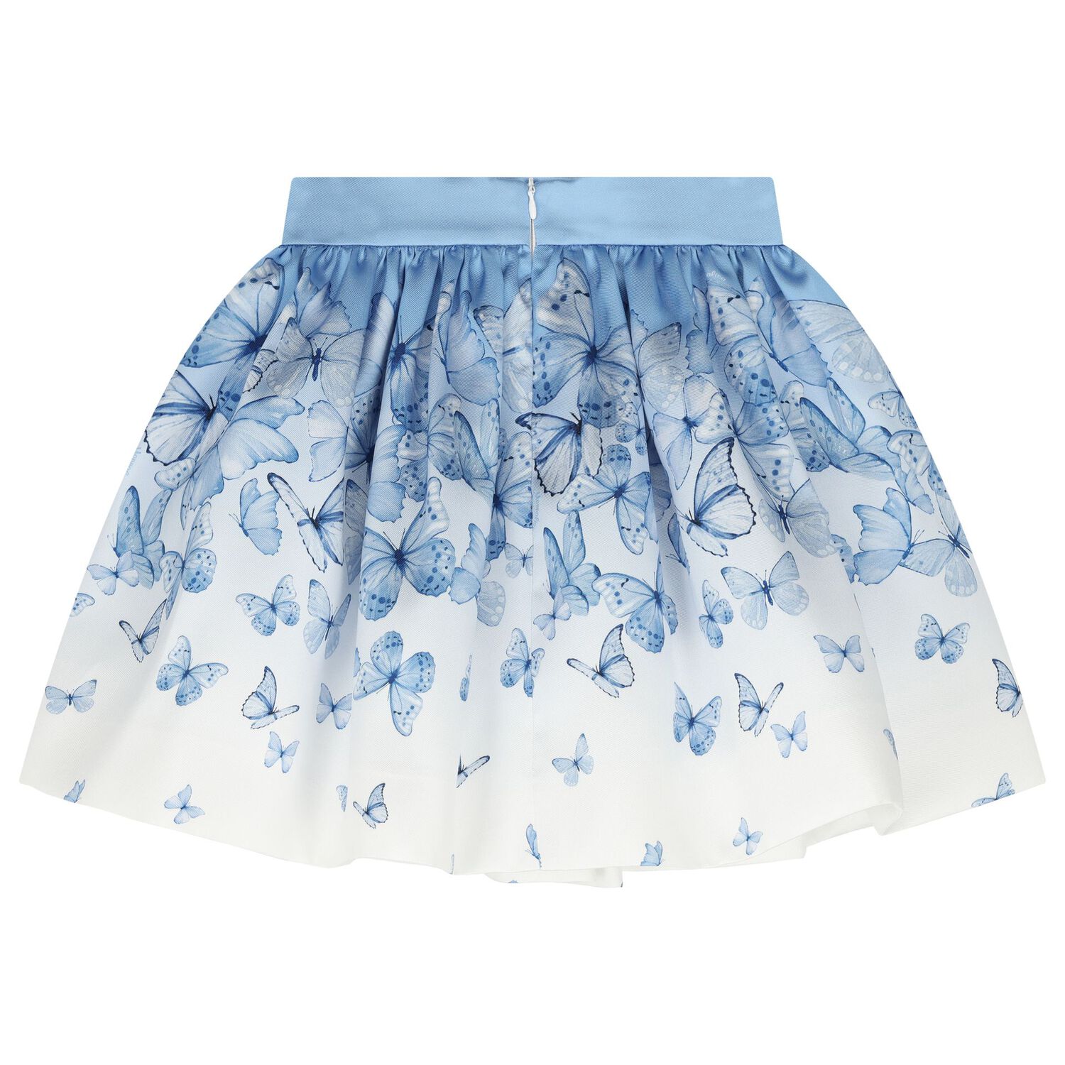 Girls White & Blue Butterfly Skirt Set, 1, hi-res image number null