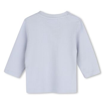 Younger Boys Blue Logo Long Sleeve Top