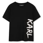 Boys Black Logo T-Shirt, 1, hi-res
