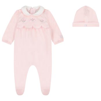 Baby Girls Pink Flower Babygrow Set