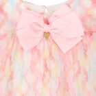 Girls White & Pink Tulle Bow Dress, 1, hi-res