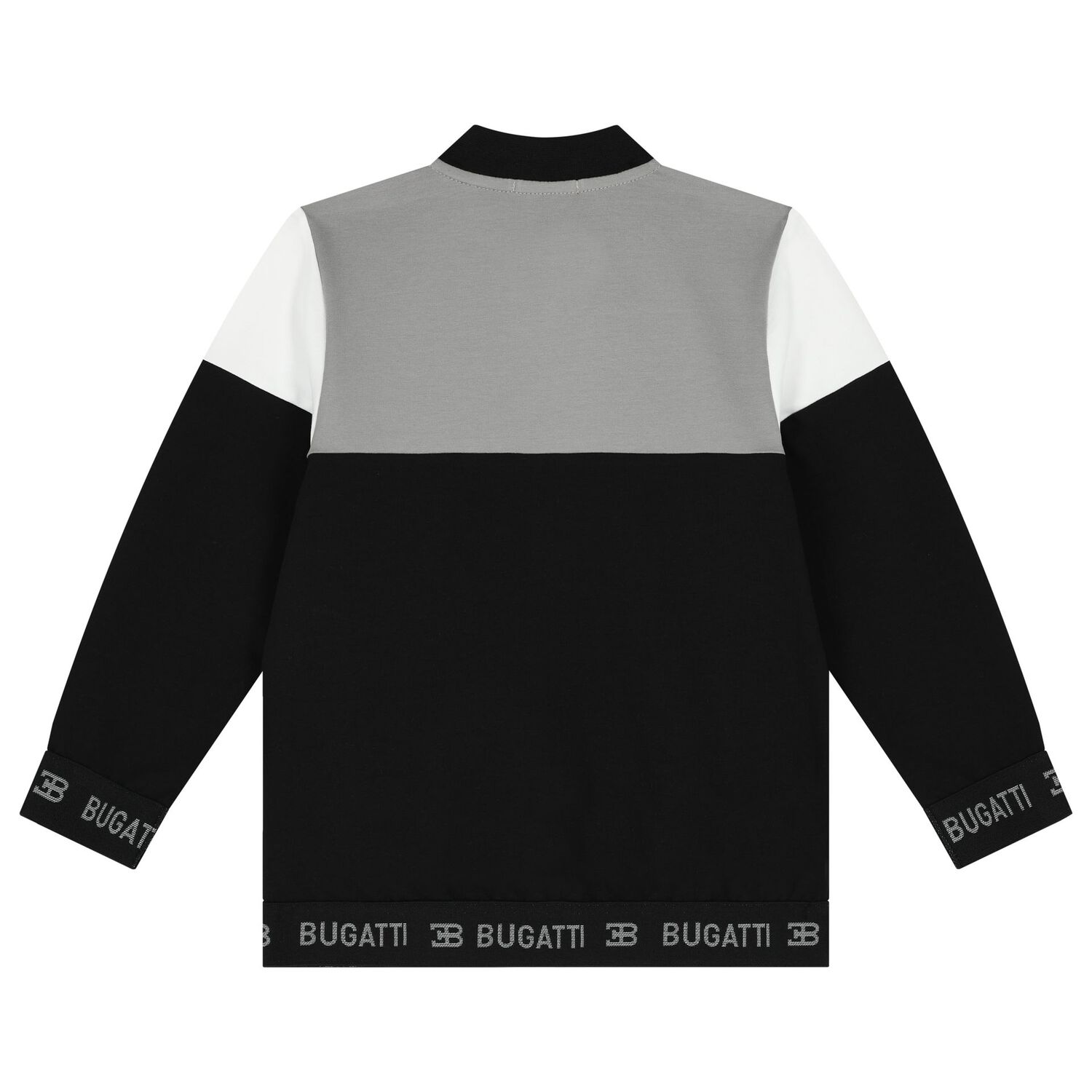 Boys Black & Grey Logo Zip Up Top, 1, hi-res