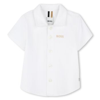 Younger Boys White Logo Shirt