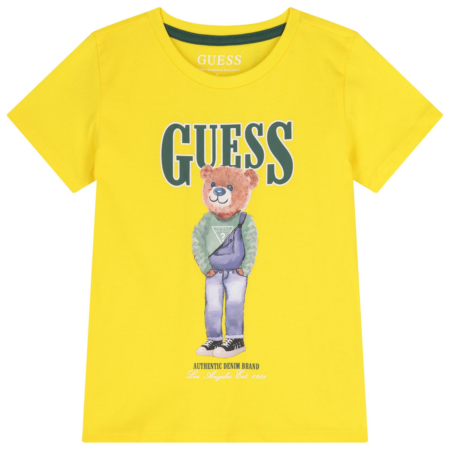 Boys Yellow Teddy Bear Logo T-Shirt, 7, hi-res