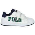 Boys White Logo Trainers, 1, hi-res