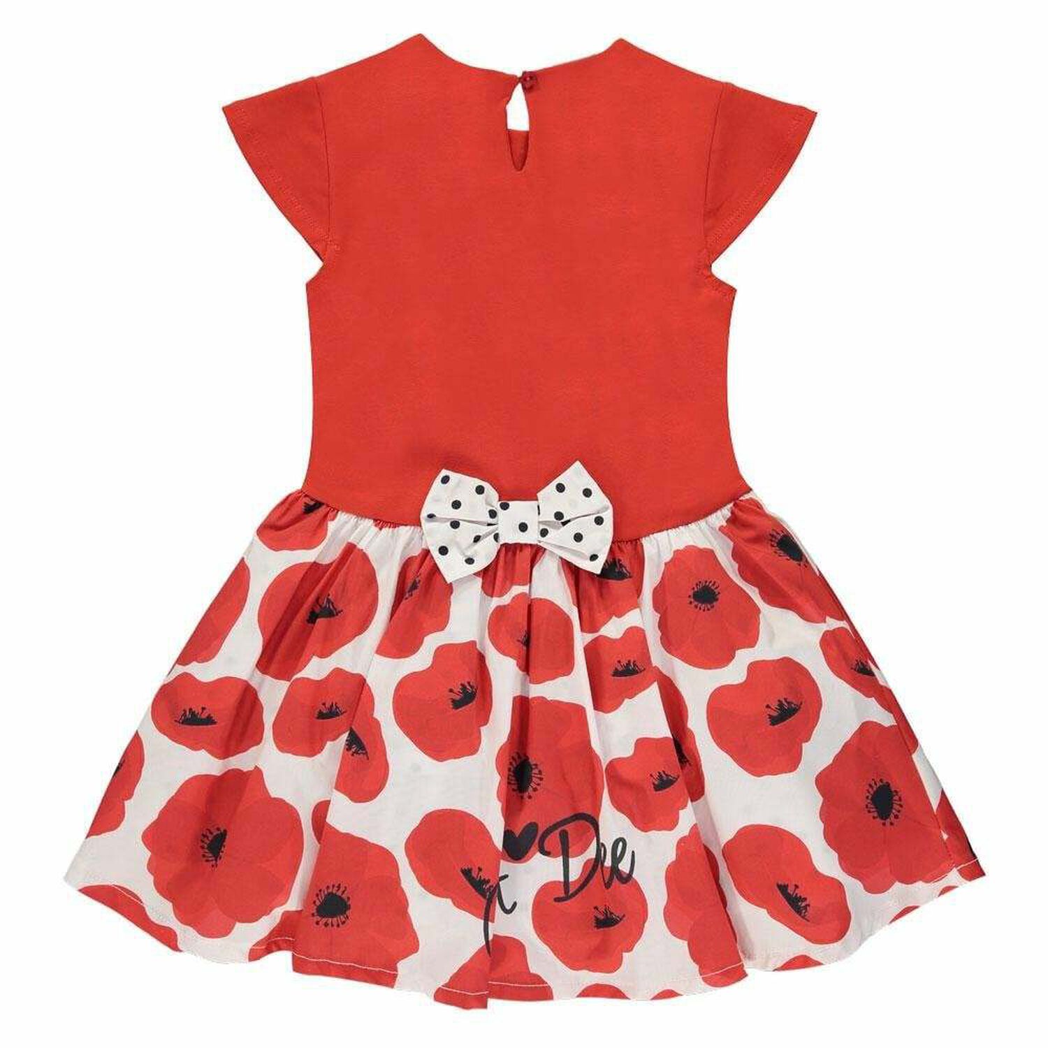 Girls Red Poppy Dress, 1, hi-res