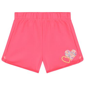 Girls Pink Heart Shorts