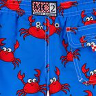 Boys Blue Crabs Print Swim Shorts, 1, hi-res