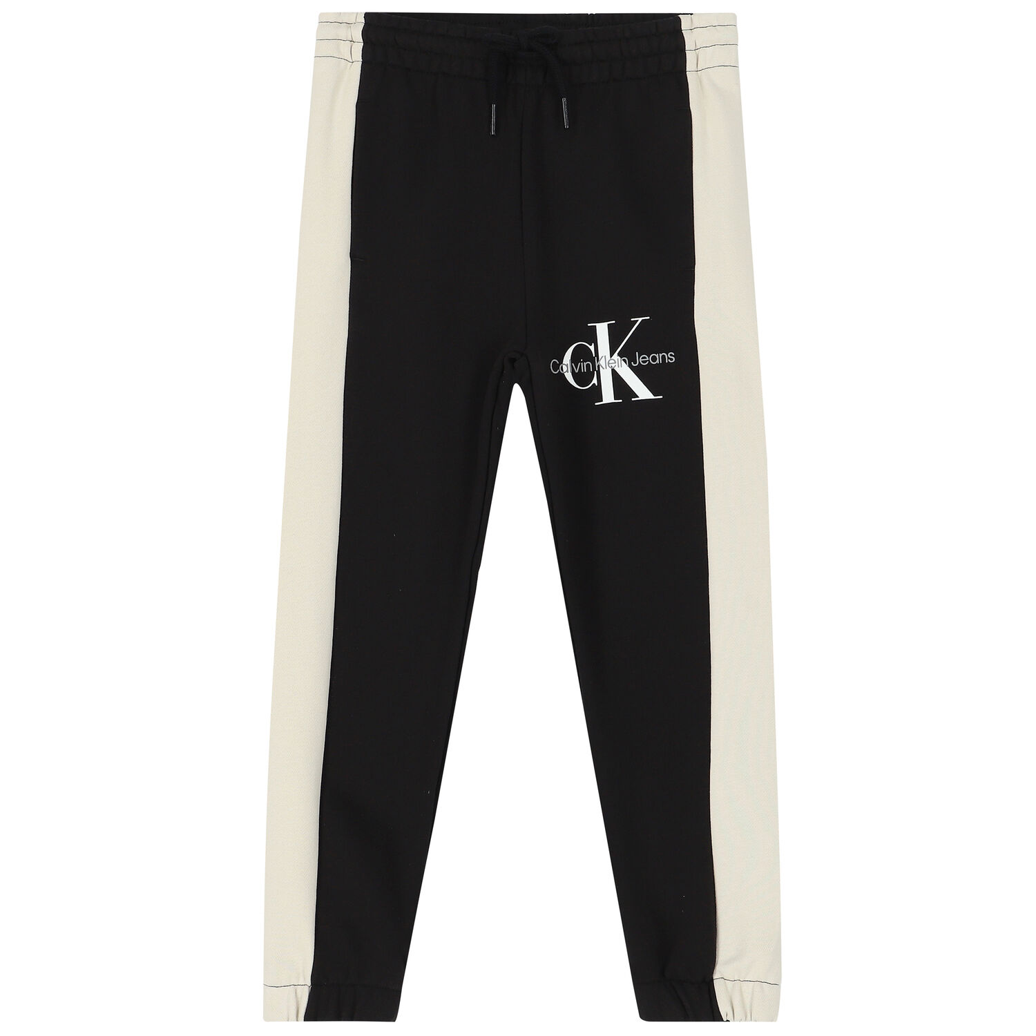 Boys Black & Beige Logo Joggers, 2, hi-res