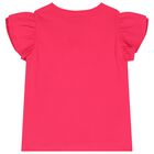 Girls Pink Flower & Bag T-Shirt, 1, hi-res
