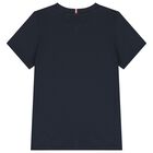 Boys Navy Blue Logo T-Shirt, 1, hi-res