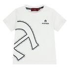 Younger Boys White Logo T-Shirt , 1, hi-res
