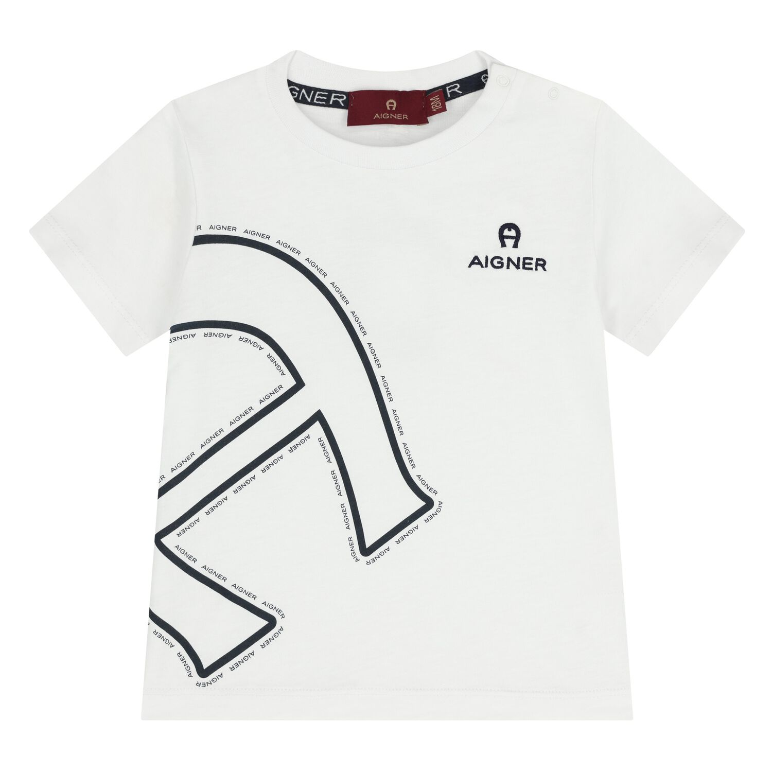 Younger Boys White Logo T-Shirt , 1, hi-res