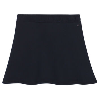 Girls Navy Logo Skirt