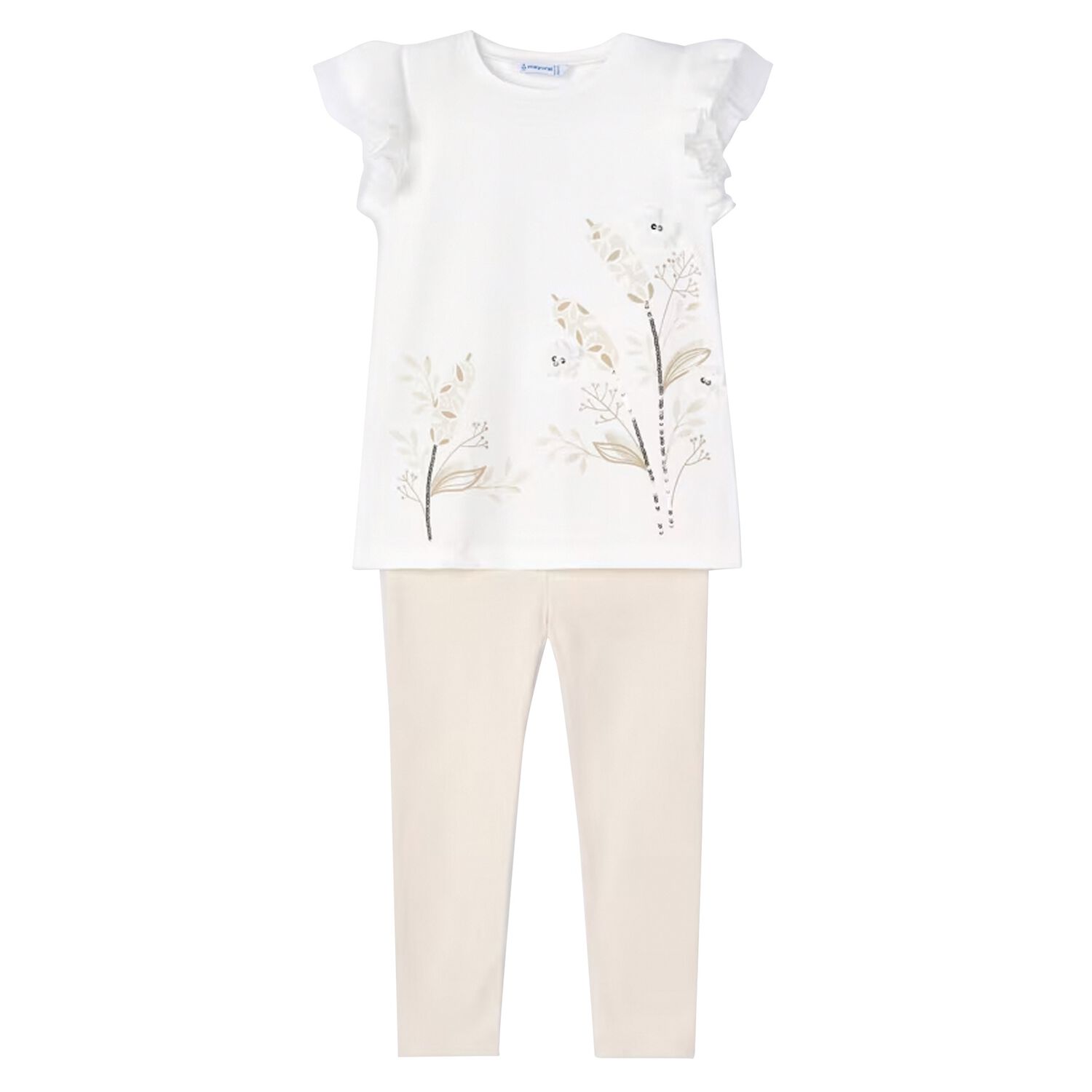 Girls White & Ivory Leggings Set, 1, hi-res