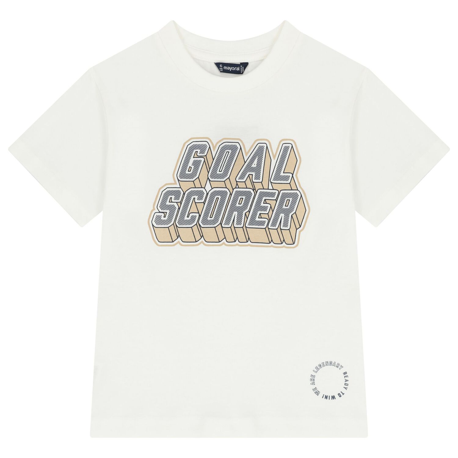 Boys White & Beige Shorts Set, 1, hi-res