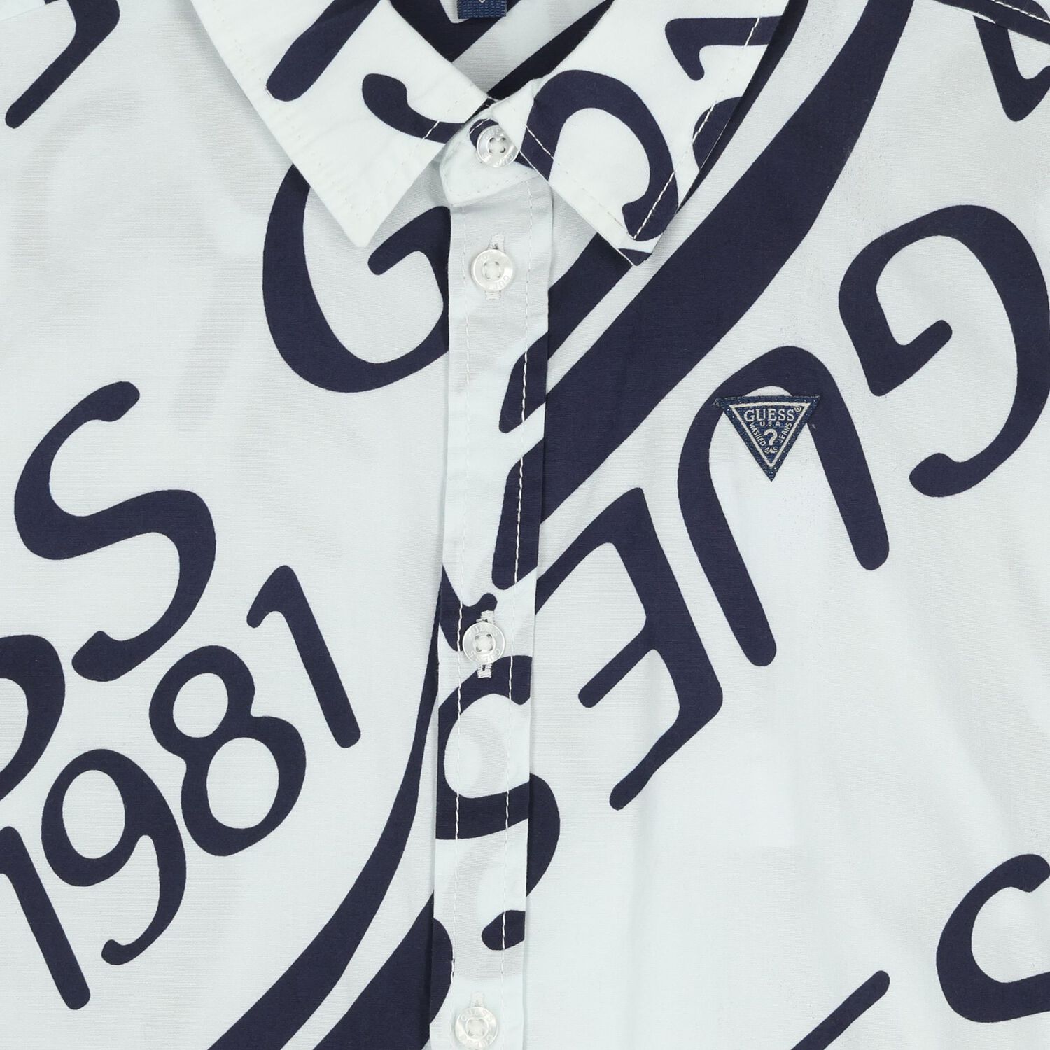 Boys White Logo Shirt, 1, hi-res