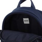 Boys Navy Blue Logo Backpack ( 27cm ), 1, hi-res